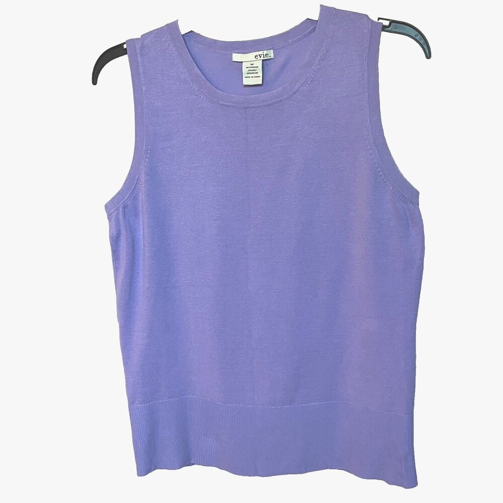 Evie Sweater Women’s Medium Sleeveless Purple Silk Blend Knit